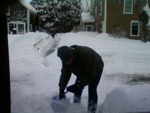 Phil Shovels Snow