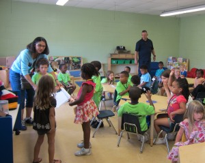 Phil & Debbie teaching preschoolers at a local child development center