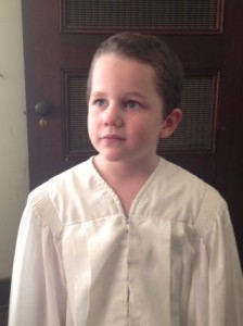 Jayce prays for courage before baptism